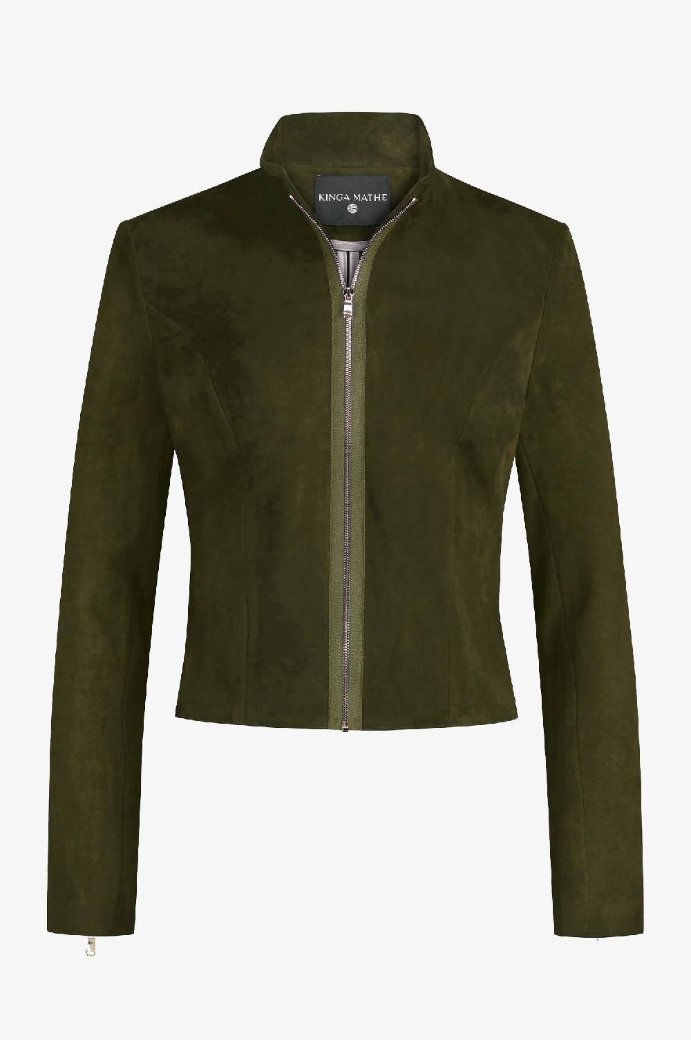 Kinga Mathe Lederjacke Sybille mit Schößchen in Jagd