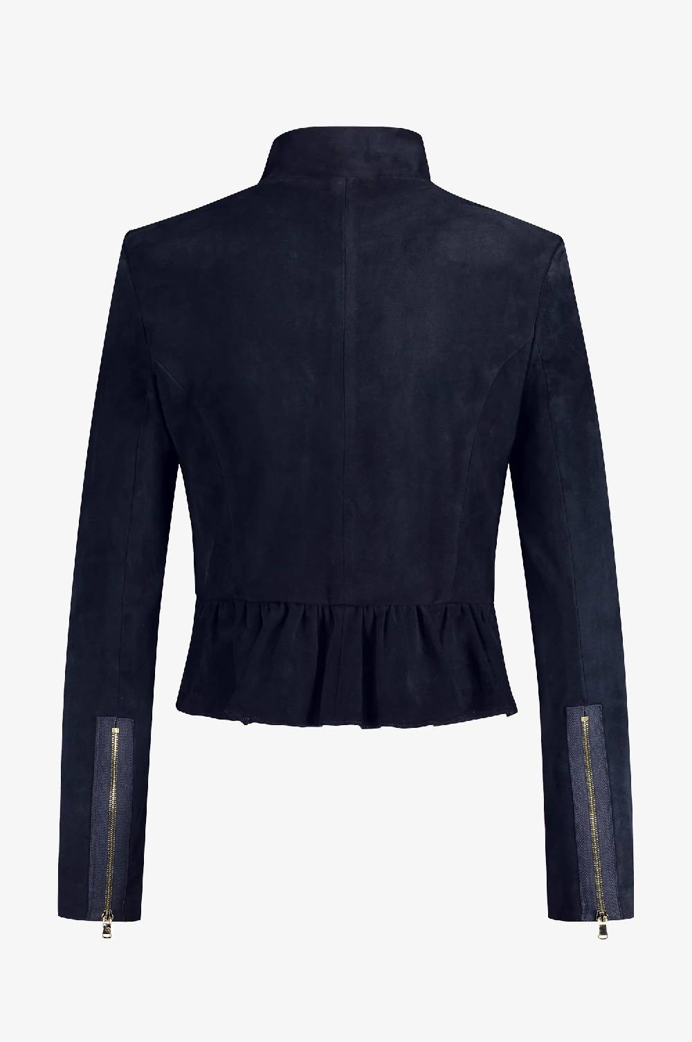 Kinga Mathe Lederjacke Sybille Mit Schößchen In Marine