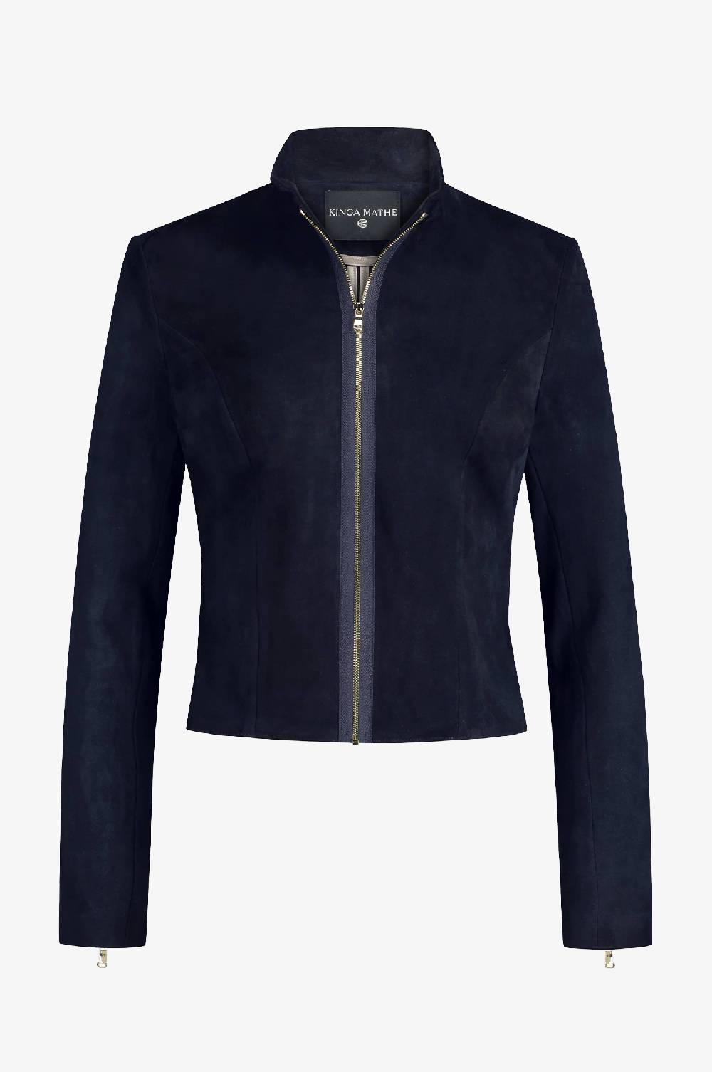 Kinga Mathe Lederjacke Sybille mit Schößchen in Marine