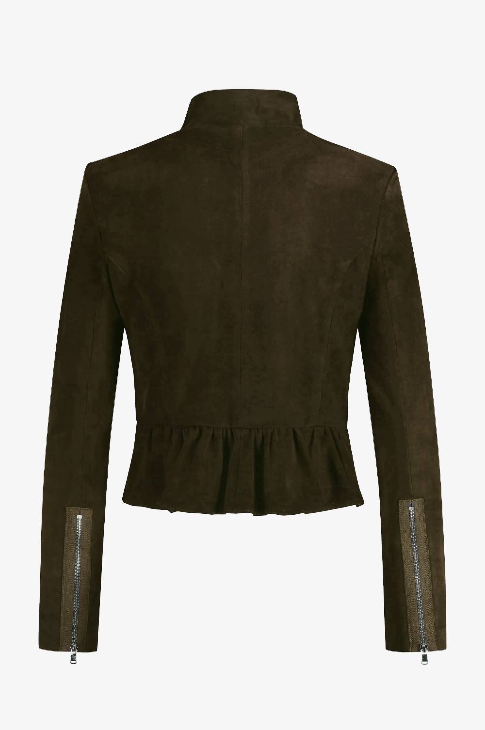 Kinga Mathe Lederjacke Sybille Mit Schößchen In Moos