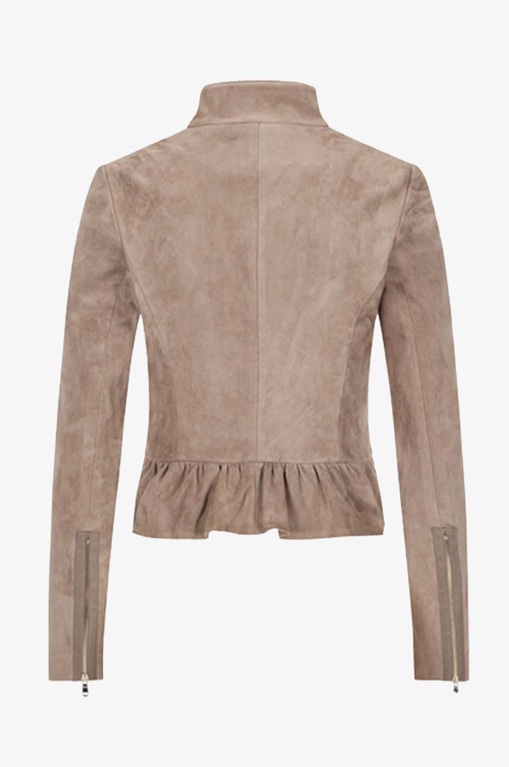 Kinga Mathe Lederjacke Sybille Mit Schößchen In Rosenholz