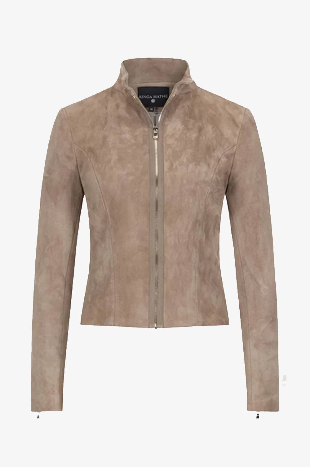 Kinga Mathe Lederjacke Sybille mit Schößchen in Rosenholz