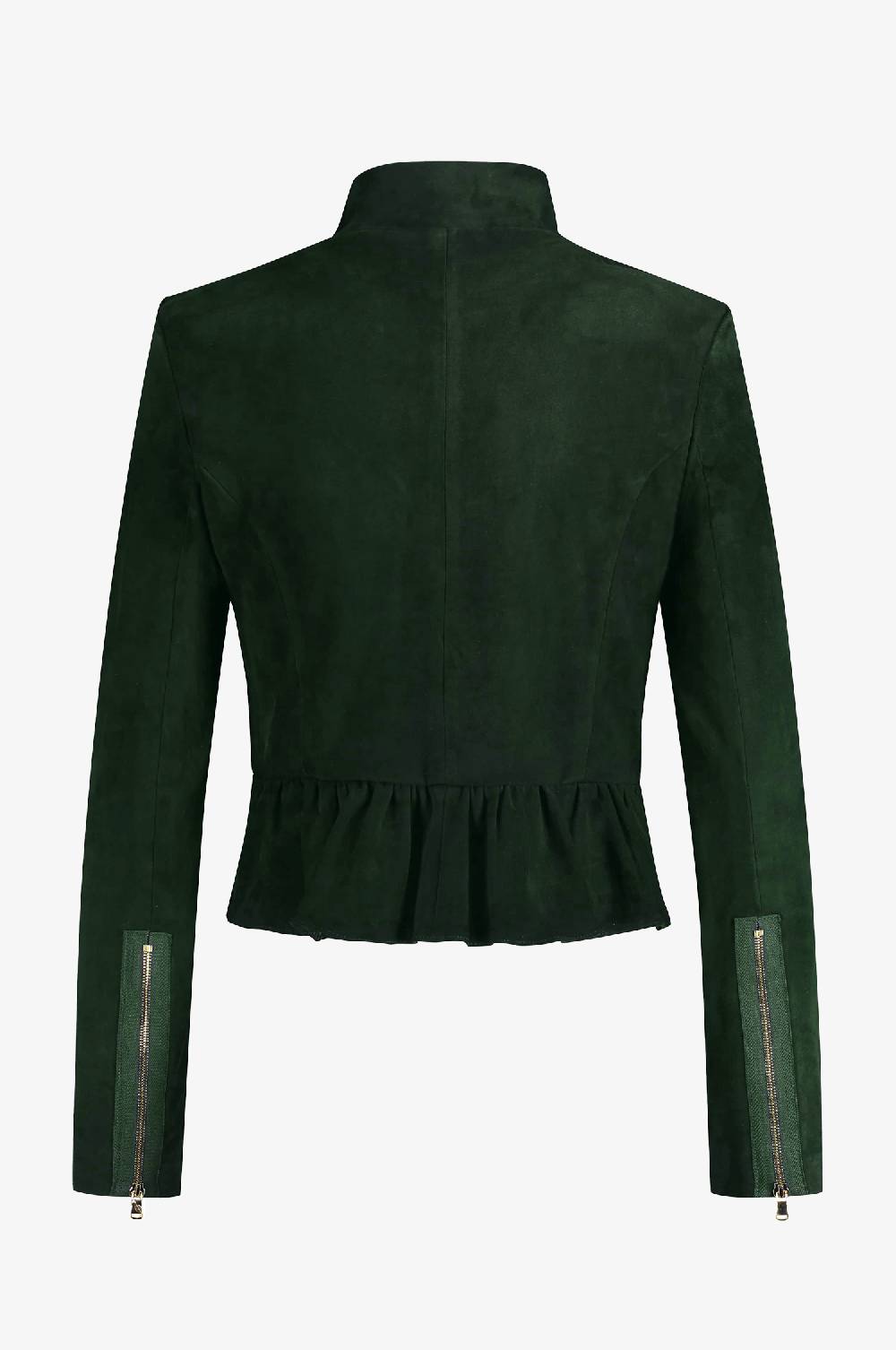 Kinga Mathe Lederjacke Sybille Mit Schößchen In Tanne