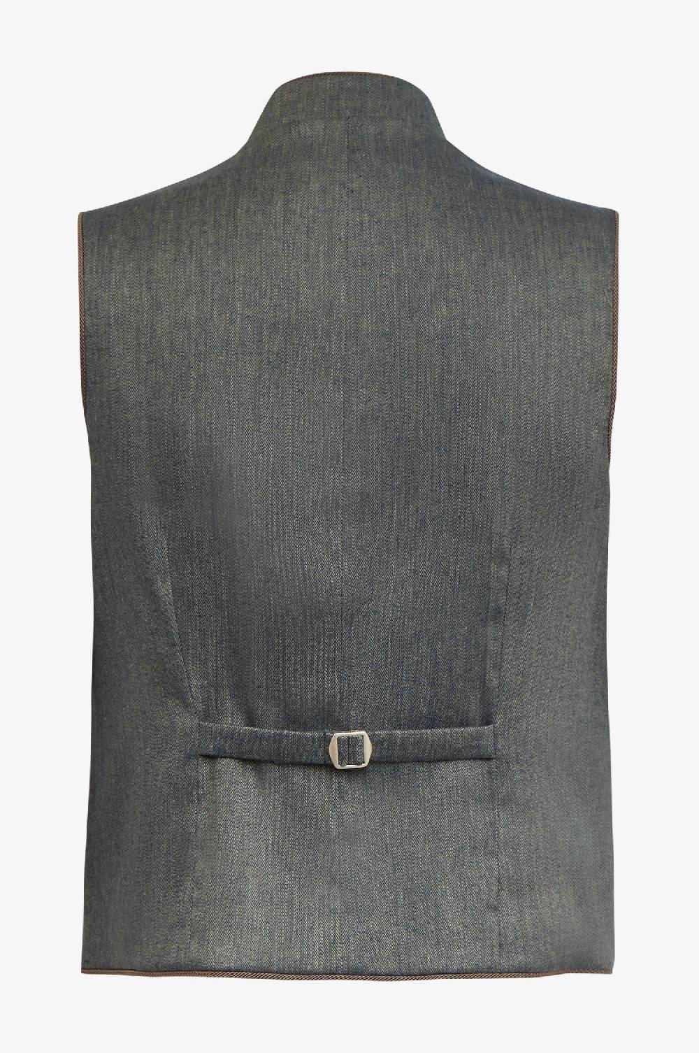 Kinga Mathe Leinengilet Nick In Nachtblau Mit Paspel In Fango