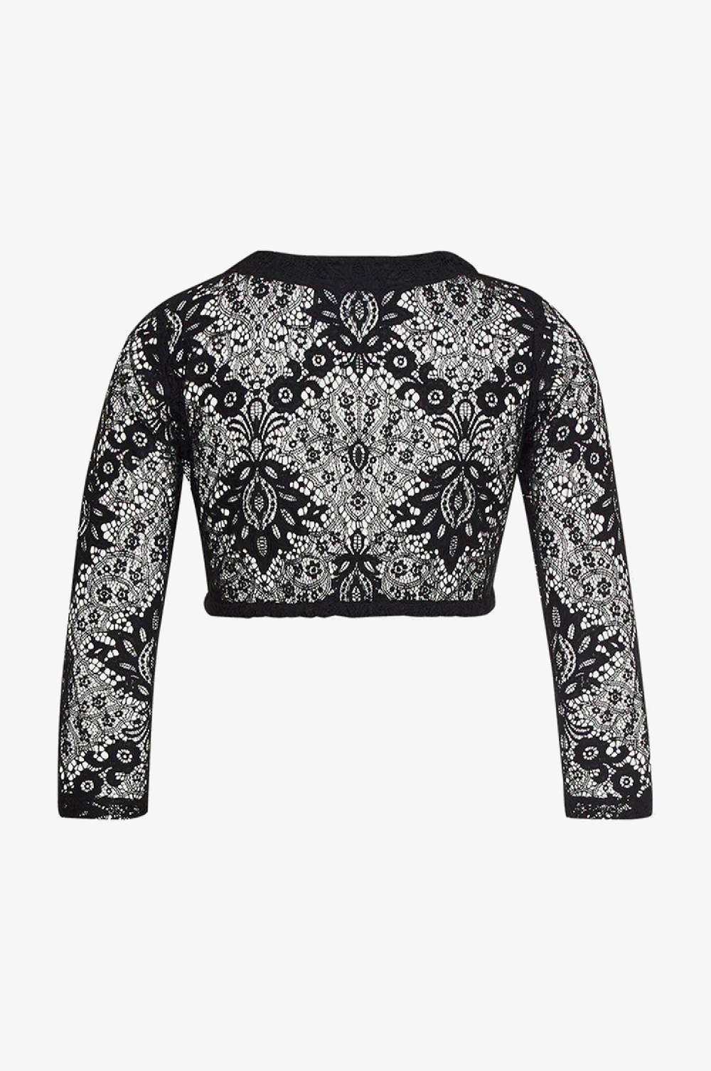 Kinga Mathe Spitzenbluse Samantha In Schwarz Mit Dreiviertelarm