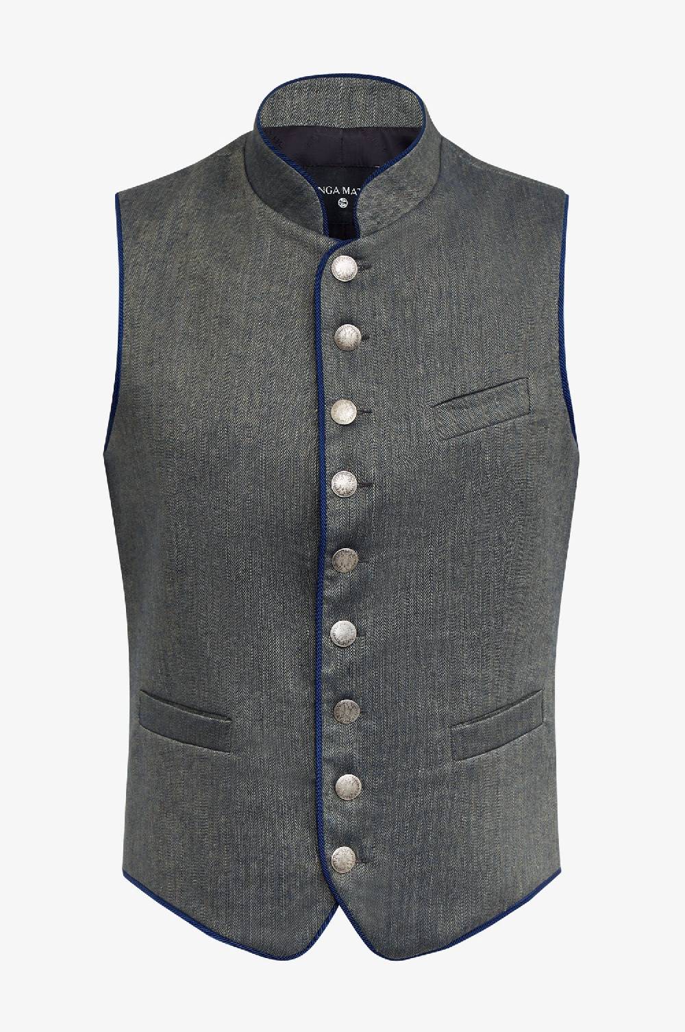 Kinga Mathe Trachtenweste Nick in Nachtblau mit Paspel in Marine