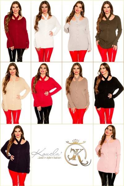 Koucla Curvy Girls!! KouCla Ripp Pulli Mit Neckholder