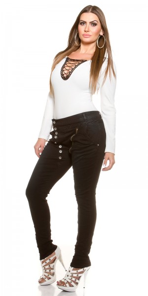 Koucla Curvy Girls Size! Skinnies Mit Knopfleiste Und Zip