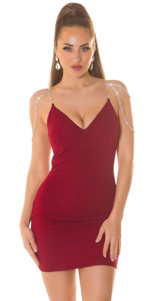 Koucla Elegantes Party Minikleid Mit Strass Details