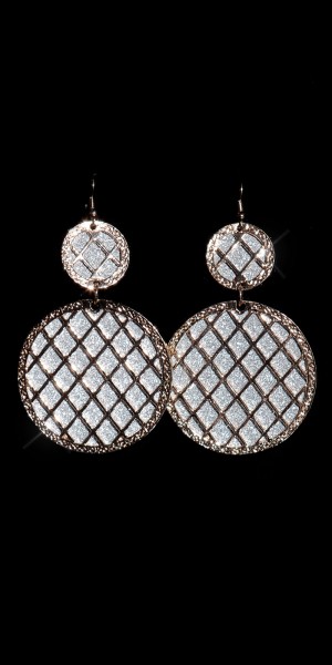 Koucla Elegante Glitter Ohrringe mit Rautenmuster