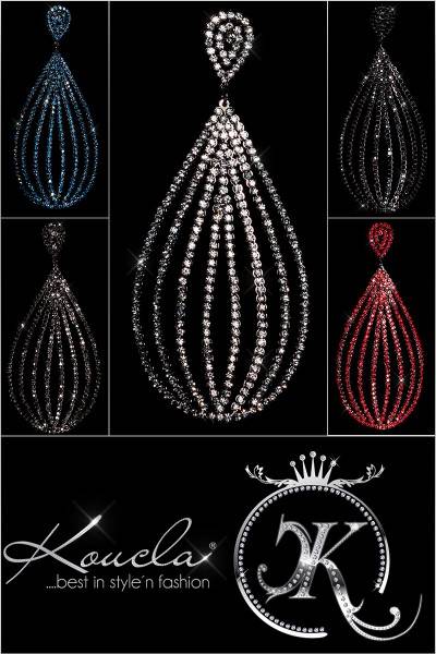 Koucla Elegante Strass Ohrhänger Tropfenform