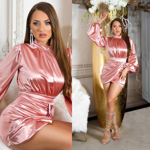 Koucla Elegantes Koucla Satin Look Minikleid