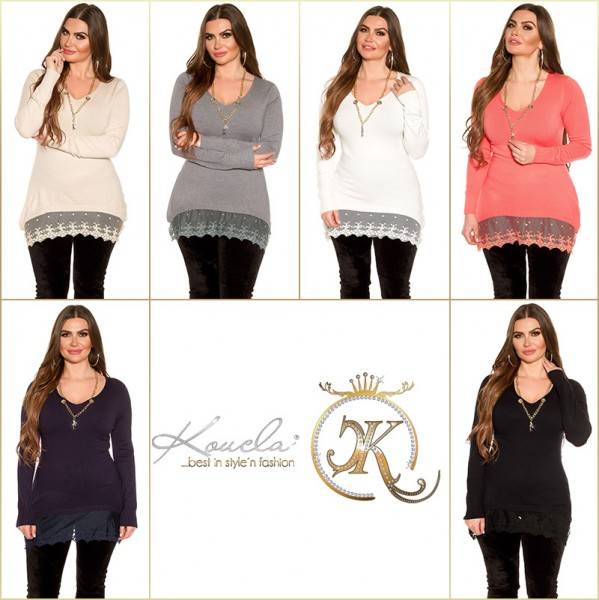 Koucla Koucla Pullover Mit Kette & Spitze