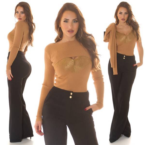 Koucla Sexy 2Piece Strick-Set / Top + Crop Pulli