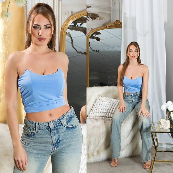 Koucla Sexy Bandeau Crop Top Corsage Look