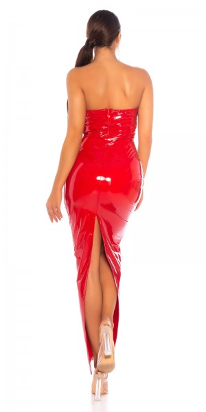 Koucla Sexy Bandeau Latexlook Long Dress