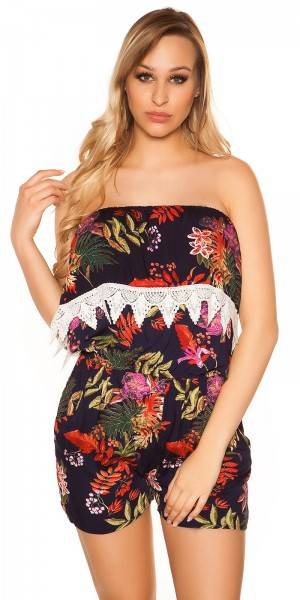 Koucla Sexy Bandeau Playsuit m. Blumenprint