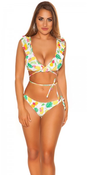 Koucla Sexy Bikini Mit Rüschen Hawaii Print