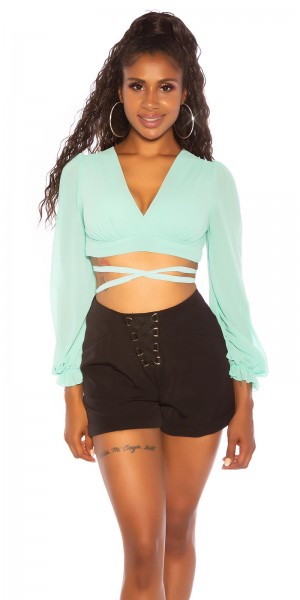 Koucla Sexy Bluse Rückenfrei Mit Schnürung