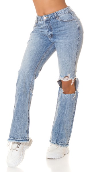 Koucla Sexy Bootcut Highwaist Jeans Mit Cut-outs