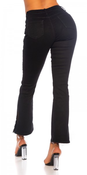 Koucla Sexy Bootcut Jeans Mit Schlitz