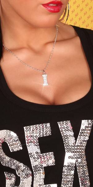 Koucla Sexy Buchstaben-Kette-I mit Strasssteinen