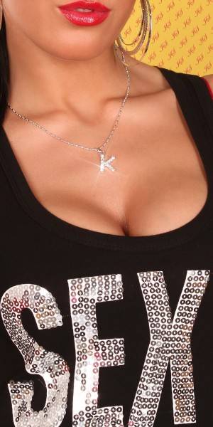 Koucla Sexy Buchstaben-Kette-K mit Strasssteinen