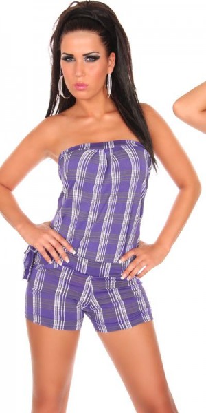 Koucla Sexy Bustier Overall im Karolook