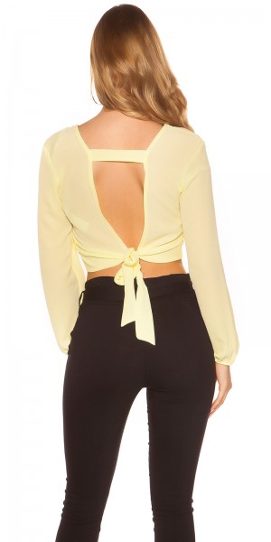 Koucla Sexy Crop Langarm Bluse sexy Rücken
