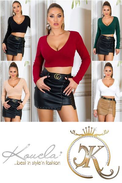 Koucla Sexy Crop Pullover Mit V-Ausschnitt