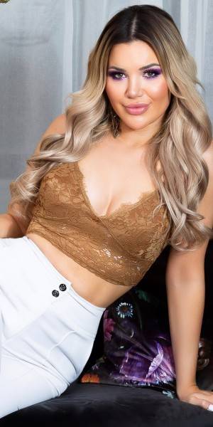 Koucla Sexy Crop Top/ Bustier Mit Spitze