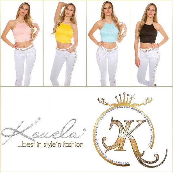 Koucla Sexy Crop-Top Mit Häkel-Muster