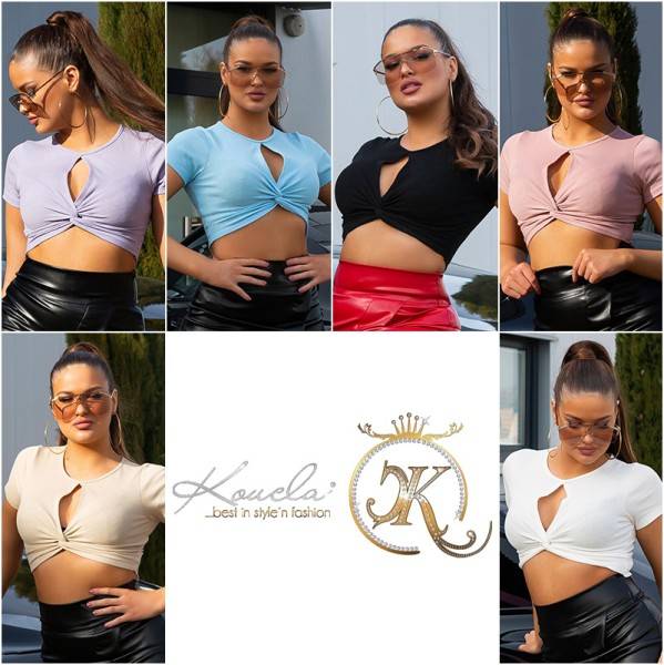 Koucla Sexy Crop-Top Mit Twist Detail Und Cut-Out