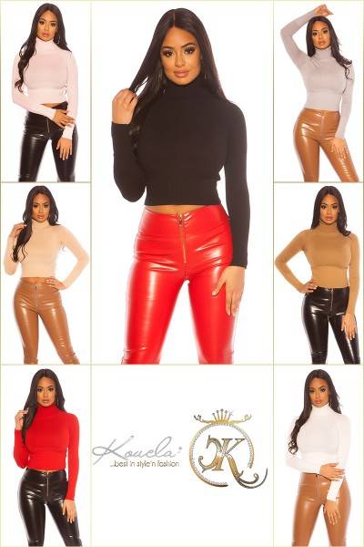 Koucla Sexy Cropped Rollkragen Pulli