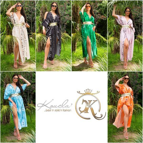 Koucla Sexy Deep V-Ausschnitt Maxi Kleid