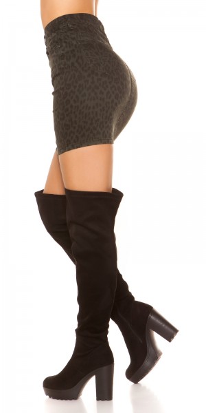 Koucla Sexy Denim Minirock Im Leo Print