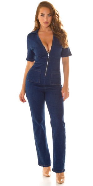 Koucla Sexy Denim Overall Mit Reißverschluss