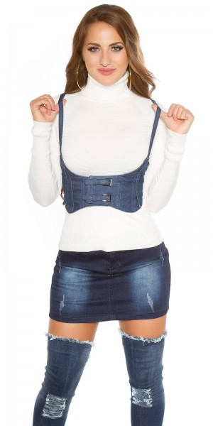 Koucla Sexy Denim Taillen-/Miedergürtel Mit Träger