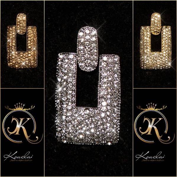 Koucla Sexy Eckige Funkelnde Statement-Ohrringe