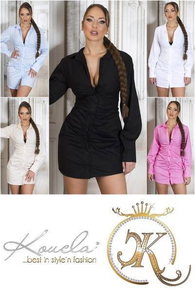 Koucla Sexy Enganliegendes Hemd Kleid