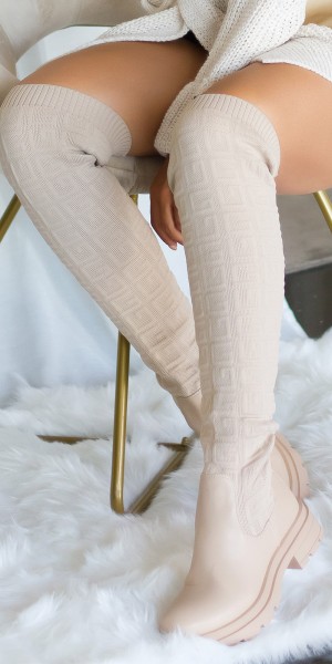 Koucla Sexy Fashionista Stoff Overknees