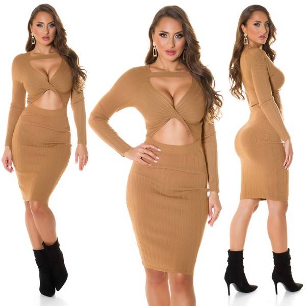Koucla Sexy Feinstrick Kleid Mit Cut Outs