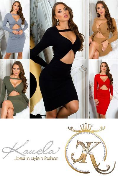 Koucla Sexy Feinstrick Kleid Mit Cut Outs