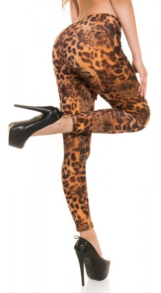 Koucla Sexy Flauschige Leoleggings Mit Leoface