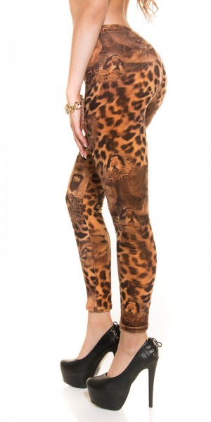 Koucla Sexy Flauschige Leoleggings Mit Leoface