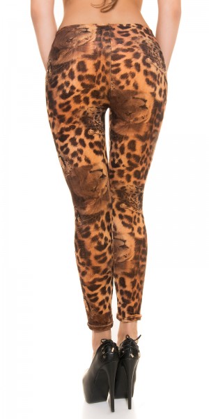 Koucla Sexy flauschige Leoleggings mit Leoface