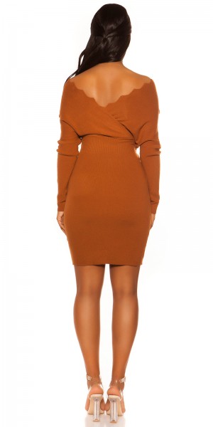 Koucla Sexy Fledermaus Langarm Strickkleid