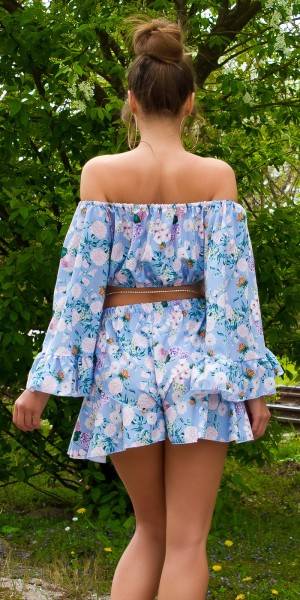 Koucla Sexy Floral Carmen-Bluse Bauchfrei
