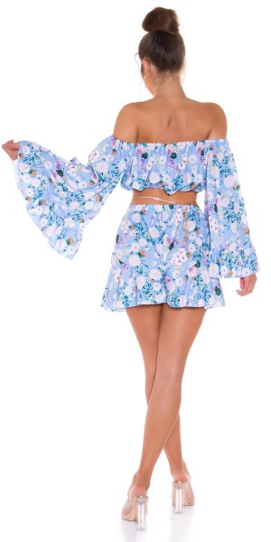 Koucla Sexy Floral Carmen-Bluse Bauchfrei