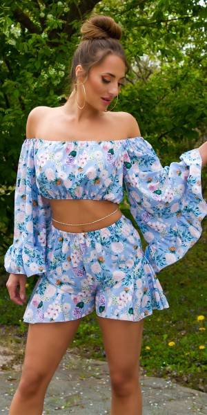 Koucla Sexy Floral Carmen-Bluse Bauchfrei
